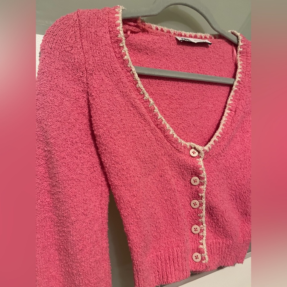 Deliciously Pink Zara Cropped Cardigan